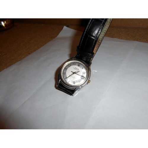 2055 - A Rolex Oyster perpetual date set wrist watch on replacement strap.