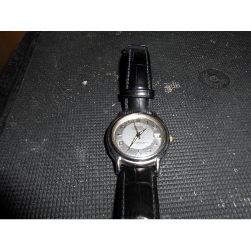 2055 - A Rolex Oyster perpetual date set wrist watch on replacement strap.