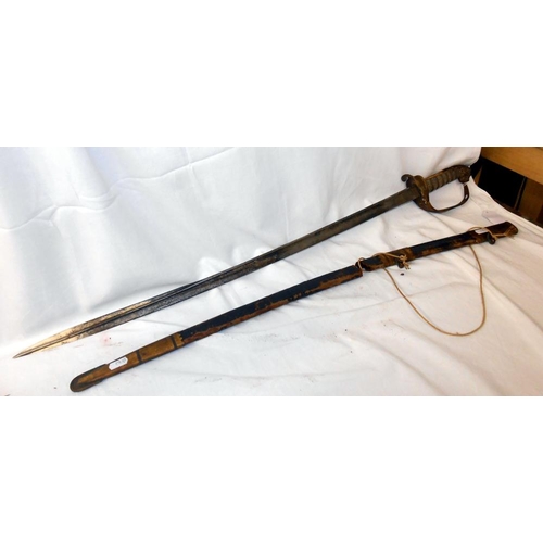 2327 - A mid Victorian officer sword with chagrin hilt