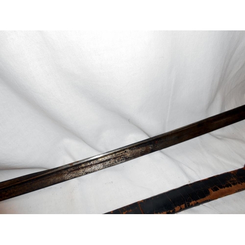 2327 - A mid Victorian officer sword with chagrin hilt