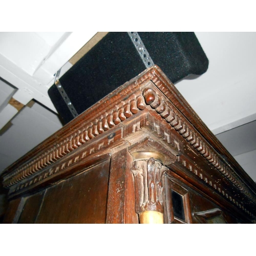 2435 - An early 19th century primitive oak dresser with bone embellishments.