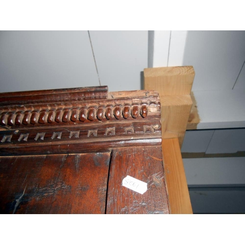 2435 - An early 19th century primitive oak dresser with bone embellishments.