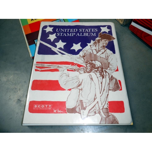 1237 - A box of stamp albums including USA, GB etc.,