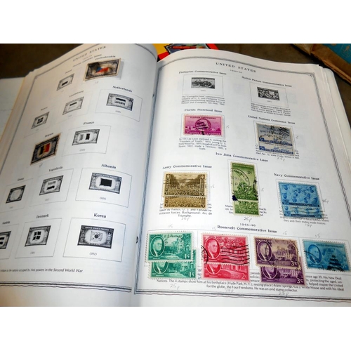 1237 - A box of stamp albums including USA, GB etc.,