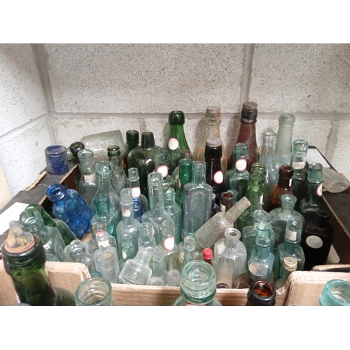 18 - 3 big boxes of some washed &some not vintage decorative bottles