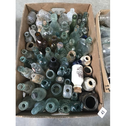 43 - A good lot of clean bottles & jars etc