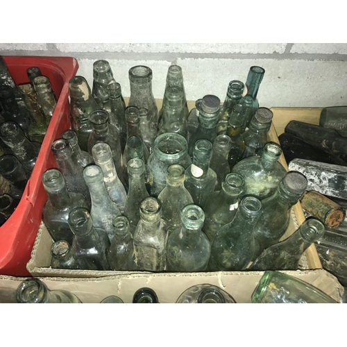 50 - 4 boxes of clean & dirty bottles