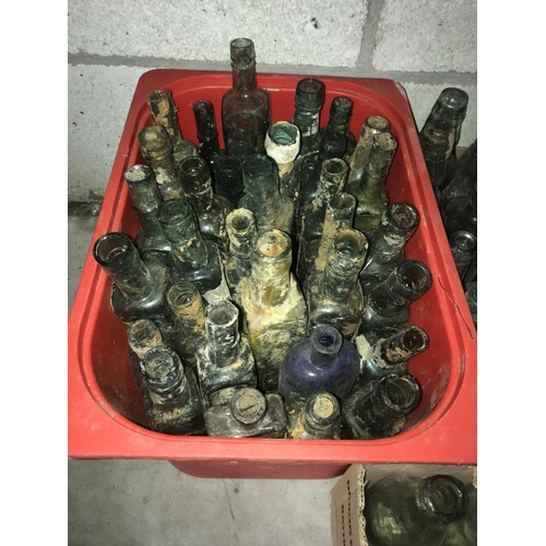 50 - 4 boxes of clean & dirty bottles