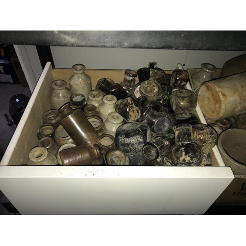 76 - 2 boxes of stoneware jugs, bottles & some Bovril jars