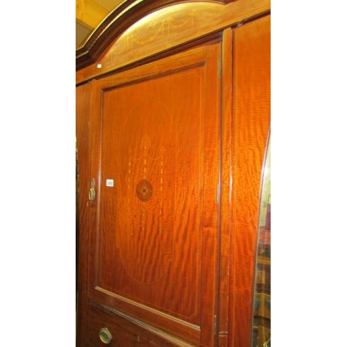 2685 - A mahogany inlaid combination wardrobe.