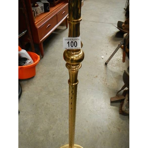 100 - A brass standard lamp.