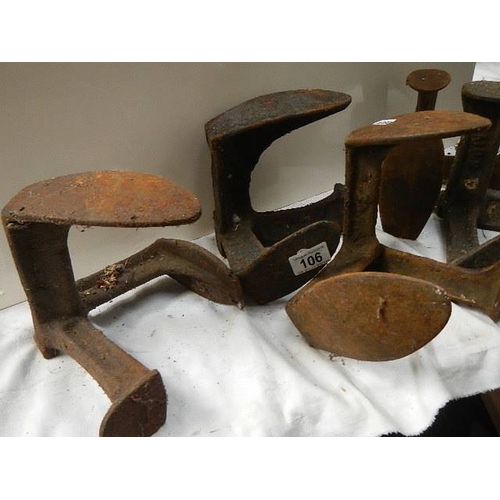 106 - Six old shoe lasts.