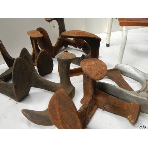 109 - A quantity of old cast iron shoe lasts.