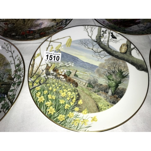 1510 - A set of 12 Peter Barnett Royal Worcester country month plates, January through to December