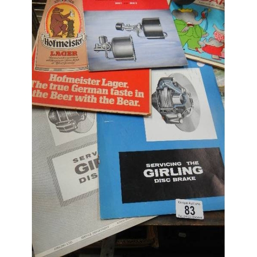 83 - A mixed lot of ephemera etc.,