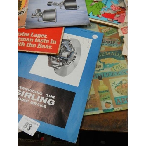 83 - A mixed lot of ephemera etc.,