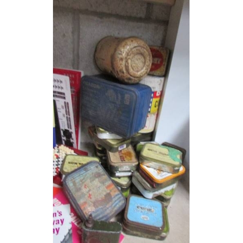10 - A mixed lot of vintage tins (most with contents) together with a mixed lot of railway related items.