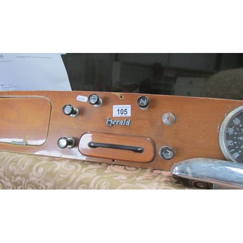 105 - A Triumph Herald 1200 dashboard, (Collect only)