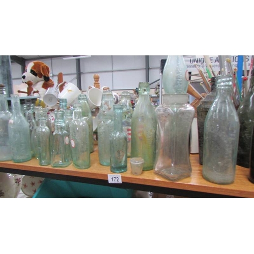 172 - A good lot of vintage glass ware, stoneware pots etc., (Collect only)