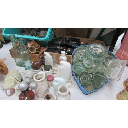 172 - A good lot of vintage glass ware, stoneware pots etc., (Collect only)