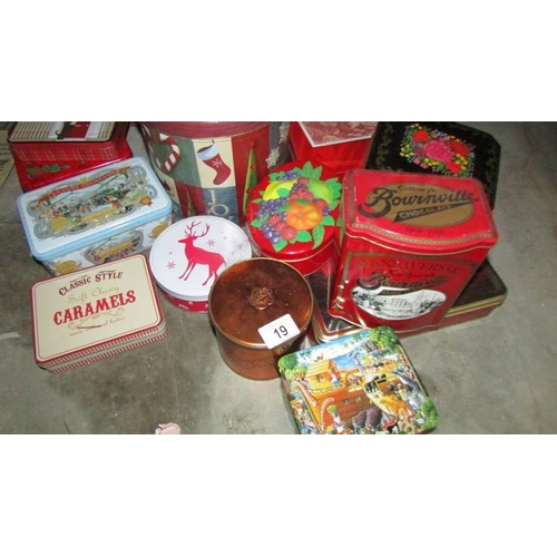 19 - A mixed lot of old tins.