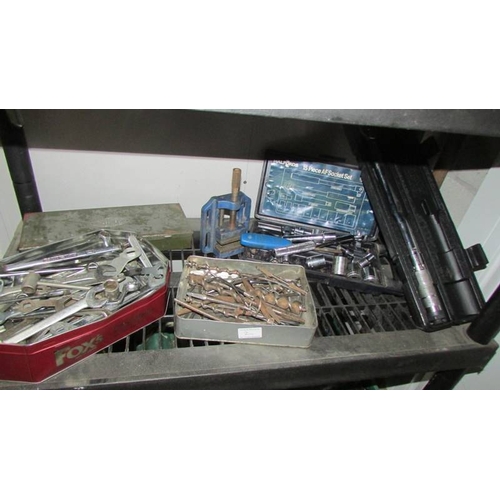 2 - Four shelves of workshop tools and sundries including a ''Bricky'' and a Dustbuster. (Collect only)(... 