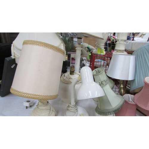 246 - A large lot of table lamps, shades etc., (Collect only)