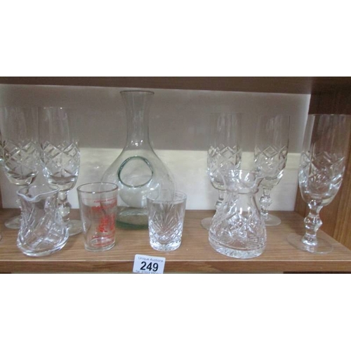 249 - Three shelves of glass ware. (Collect only)