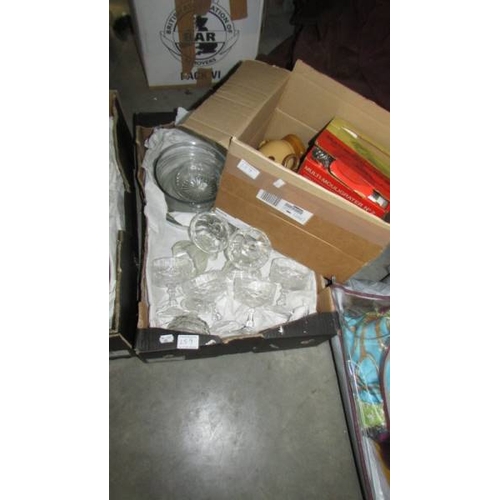 259 - Four boxes of glass ware etc., (Collect only)