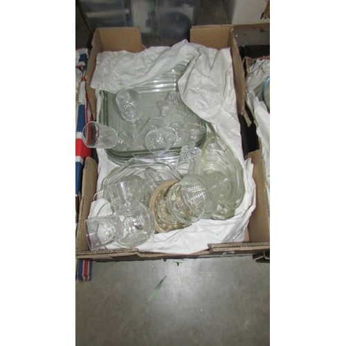 259 - Four boxes of glass ware etc., (Collect only)