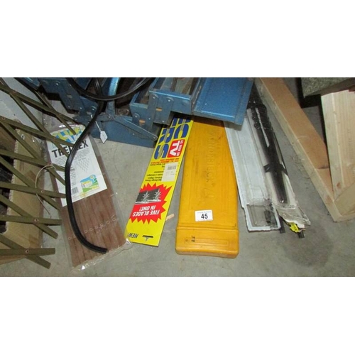 45 - A cantilever tool box with tools, various wiper blades etc.,