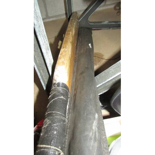 46 - A box of new ice packs, a radio alarm clock, a DAB Radio clock, a new watch repair kit, cricket bat ... 