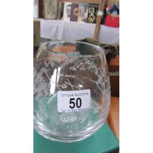 50 - A boxed Royal Botanic Gardens crystal bowl.