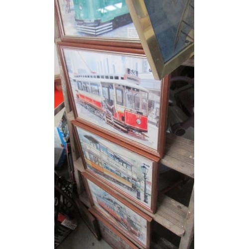 58 - A mixed lot of prints including trams, Winnie the Pooh etc., (Collect only)