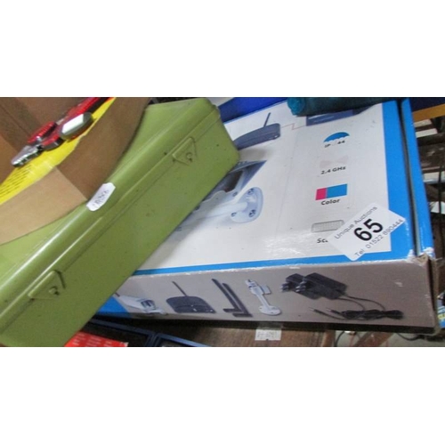 65 - A mixed lot including tools, computer keyboard etc.,