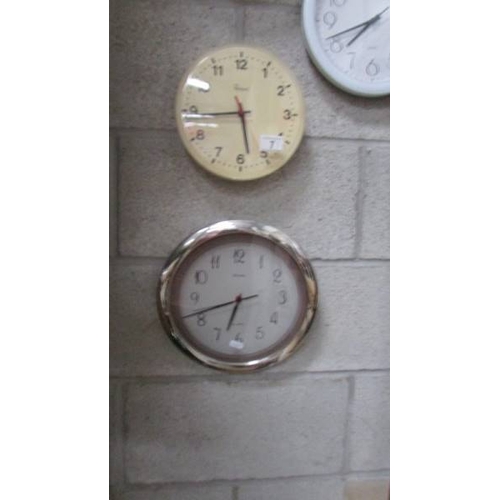 7 - Five wall clocks including a radio controlled example.