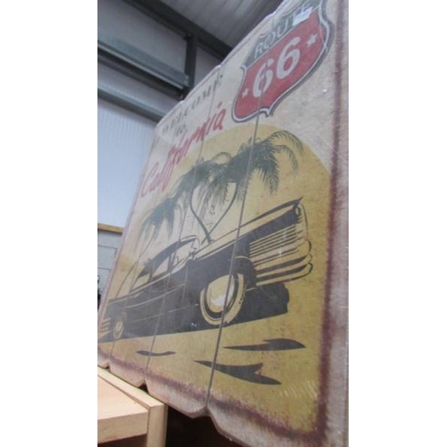 73 - Eight metal advertising signs and a wooden example.