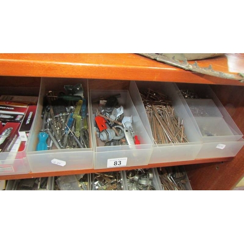 83 - A large quantity of nails, hinges etc., (Collect only)