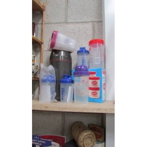9 - A three shelf cane corner unit, a yoghurt container kit, thermometer, digital photo frame etc.,