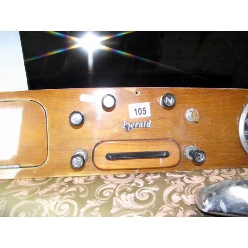 105 - A Triumph Herald 1200 dashboard, (Collect only)