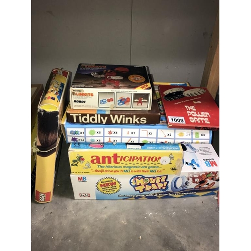 1009 - A good lot of board games including Mouse Trap, anticipation, Bullseye & Lego etc. (completeness unk... 