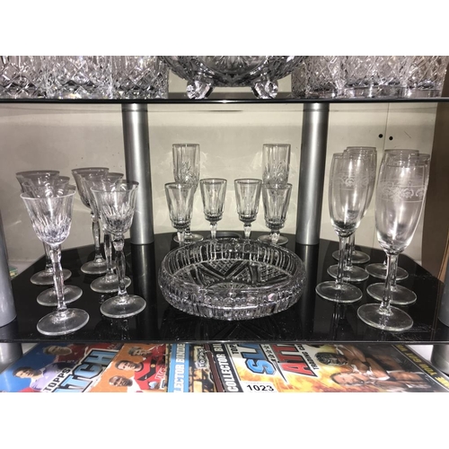 1022 - A good lot of glassware including 6 sets of 6 drinking glasses etc.