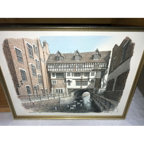 1056 - 2 framed water proof pictures of Lincoln Cathedral & The Glory hole