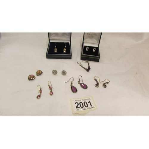 2001 - Two pairs of silver earrings and six other pairs of earrings.