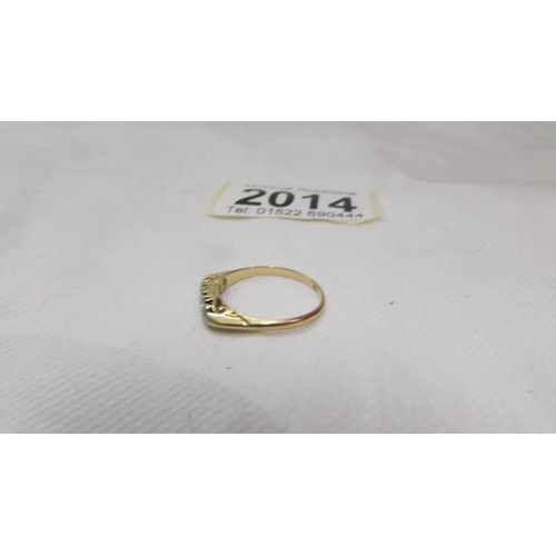 2014 - An early 20th century old cut diamond five stone ring in a graduated design with 18ct gold shank, si... 