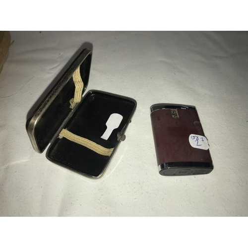 1184 - 4 old spring balances, cigarette lighter & cigarette case