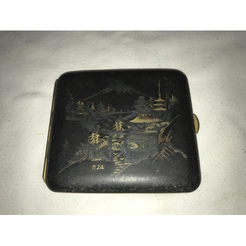 1190 - 2 vintage oriental lacquered cigarette cases