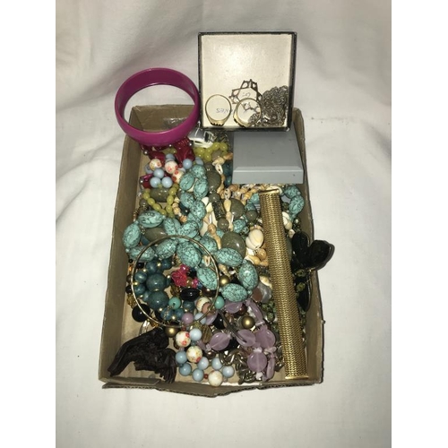 1214 - A box of mixed costume jewellery