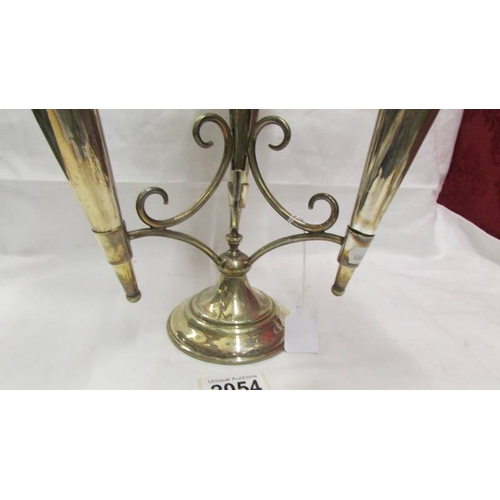 2054 - A silver plate four trumpet epergne.