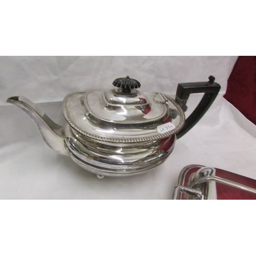 2063 - A silver plate teapot and a silver plate tureen.